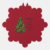 Weihnachts-Quilt-Stil Holly-Schneeflocken Ornament Karte (Rückseite)