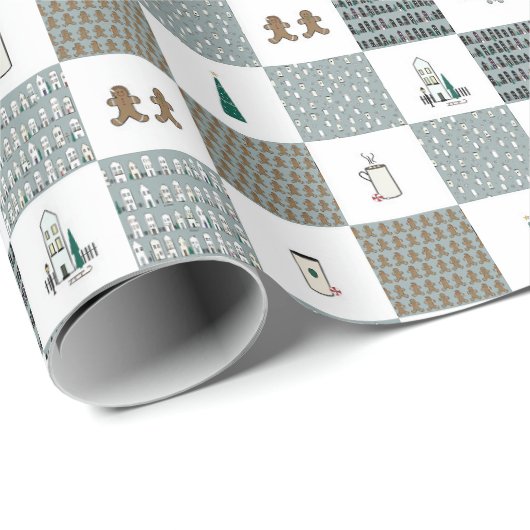 Weihnachts-Quilt-Umschlagpapier Geschenkpapier (Rolleneckpunkt)