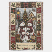 Weihnachts-Quilt-Woven-Wurfdecke Decke (Vorderseite Vertikal)