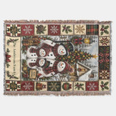 Weihnachts-Quilt-Woven-Wurfdecke Decke (Vorderseite)