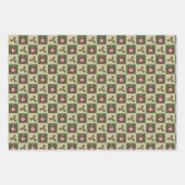 Weihnachts-Quilt-Wrapping Paper-Set Geschenkpapier Set (Vorderseite)