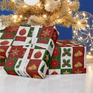Weihnachts-Quiltquadrate Geschenkpapier