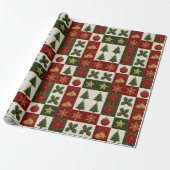 Weihnachts-Quiltquadrate Geschenkpapier (Ungerollt)