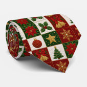 Weihnachts-Quiltquadrate Krawatte (Gerollt)