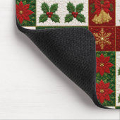 Weihnachts-Quiltquadrate Mousepad (Ecke)