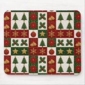 Weihnachts-Quiltquadrate Mousepad (Vorne)