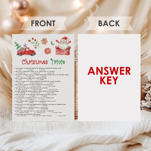 Weihnachts-Quiz-Spiel Feiertagskarte