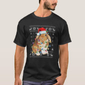 Weihnachts-Rabbit Weihnachtsmannmütze Bunny Lover T-Shirt (Vorderseite)