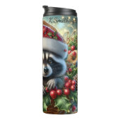 Weihnachts Raccoon Basket Holiday Cheer Thermosbecher (Nach rechts gedreht)