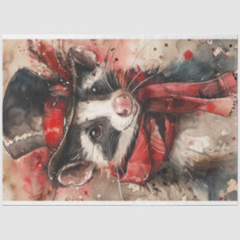 Weihnachts Raccoon Decoupage Seidenpapier