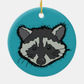 Weihnachts-Raccoon Keramik Ornament (Hinten)
