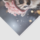 Weihnachts Raccoon Pink Jacket L.Facing Decoupage Seidenpapier (Ausschnitt)