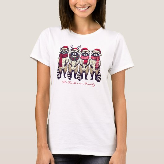 Weihnachts-Racoon-T - Shirt (Vorderseite)