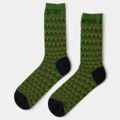Weihnachts-Radfahrer-Komikermuster grün Socken (Linkes Detail)