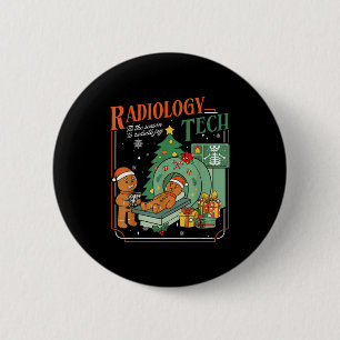 Weihnachts-Radiologie-Techniker Lustiger Gingerbre Button