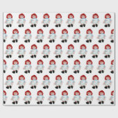 Weihnachts-Rag-Puppe mit Candy Cane Geschenkpapier (Flach)