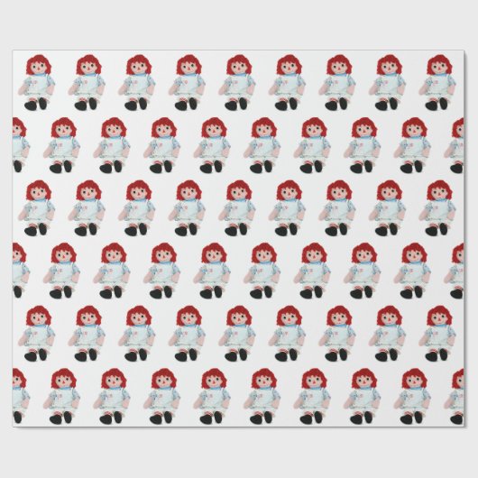 Weihnachts-Rag-Puppe mit Candy Cane Geschenkpapier (Flach)