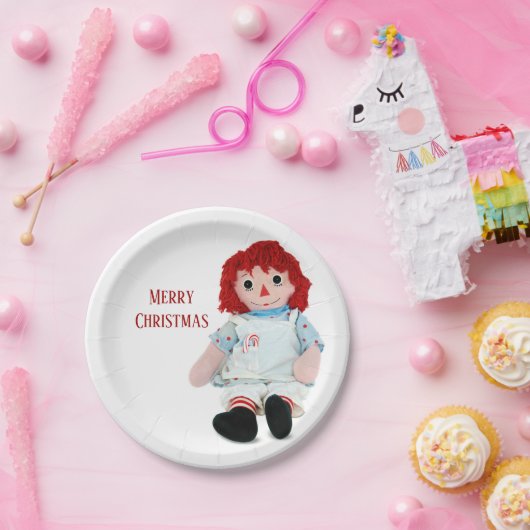 Weihnachts-Rag-Puppe mit Candy Cane Pappteller (Party)