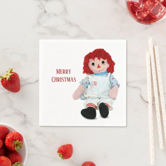 Weihnachts-Rag-Puppe mit Candy Cane Serviette (Beispiel)