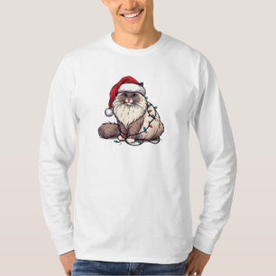 Weihnachts-Ragdoll-Katze, Weihnachts-Weihnachtsman T-Shirt