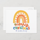 Weihnachts-Rainbow-Familie Frohe Weihnachts-Postka Postkarte (Vorne/Hinten)