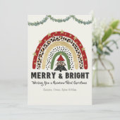 Weihnachts-Rainbow-Flat-Weihnachtskarte Feiertagskarte (Stehend Vorderseite)