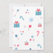 Weihnachts-Rainbow-Kinderdusche, Schneemann Einladung (Rückseite)