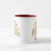 Weihnachts-Rainbow-Lehrer Hochwertigkeit Maroon Tasse (Zentrum)