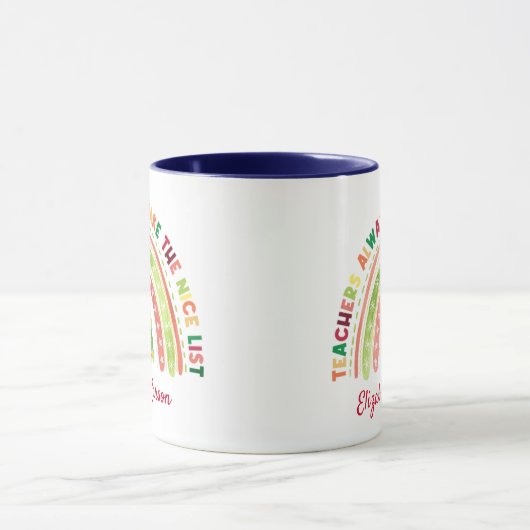 Weihnachts-Rainbow-LehrerInnen schätzen Navy Blue Tasse (Zentrum)