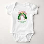 Weihnachts Rainbow Red Green Baby Strampler (Vorderseite)
