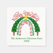 Weihnachts-Rainbow Rotes Weihnachtsfest Party Serviette (Vorderseite)