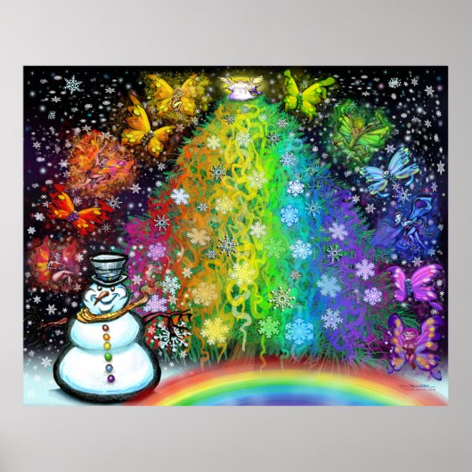 Weihnachts-Rainbow-Tree-Pixies-Magisches Poster (Vorne)