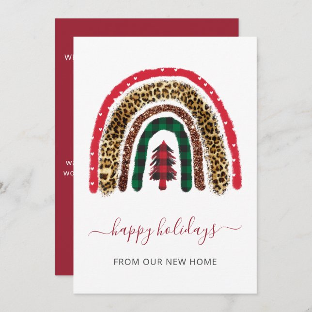 Weihnachts-Rainbow Weve Moved Holiday Cards (Vorne/Hinten)