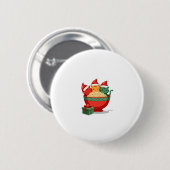 Weihnachts Ramen Cat Santa Anime Meow Kitty Meow C Button (Vorne & Hinten)
