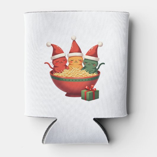 Weihnachts Ramen Cat Santa Anime Meow Kitty Meow C Dosenkühler (Vorderseite)