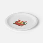 Weihnachts Ramen Cat Santa Anime Meow Kitty Meow C Pappteller (Schrägansicht)