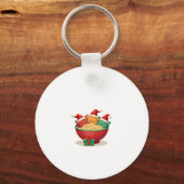 Weihnachts Ramen Cat Santa Anime Meow Kitty Meow C Schlüsselanhänger (Vorderseite)