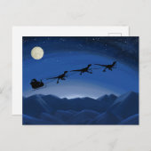 Weihnachts Raptor Sleigh Team Weihnachtskarte Dino Postkarte (Vorne/Hinten)