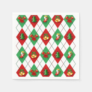 Weihnachts-Raute dekoriert Serviette