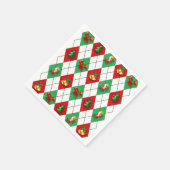 Weihnachts-Raute dekoriert Serviette (Ecke)