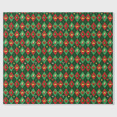 Weihnachts-Raute Diamond Pattern Geschenkpapier (Flach)