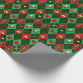 Weihnachts-Raute Diamond Pattern Geschenkpapier (Ecke)