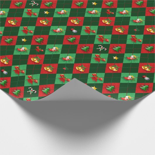 Weihnachts-Raute Diamond Pattern Geschenkpapier (Ecke)