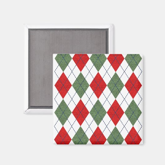 Weihnachts-Raute Magnet (Vorderseite/Rückseite)