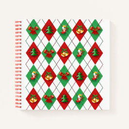 Weihnachts-Raute Niedlich Retro-Journal / Notebook Notizblock
