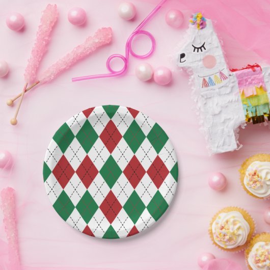 Weihnachts-Raute Pappteller (Party)