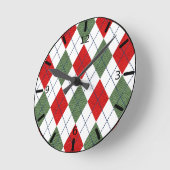 Weihnachts-Raute Runde Wanduhr (Winkel)