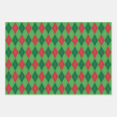 Weihnachts-Raute Weiß Grün und Rot Geschenkpapier Set (Vorderseite 2)