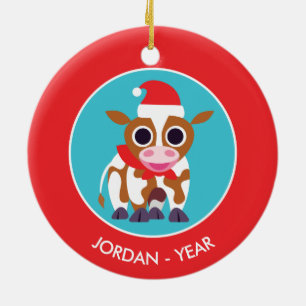 Weihnachts-Reba der Kuh Keramik Ornament