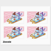 Weihnachts rechteckige Aufkleber Snowmen Schneespo (Blatt)